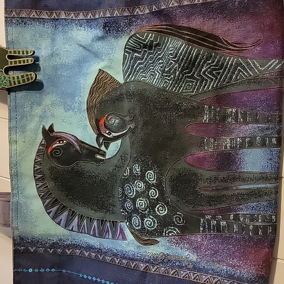 ✨Vintage Laurel Burch Indigo Mares Tote Bag✨ Sequins & Horse Magic! - Picture 3 of 11